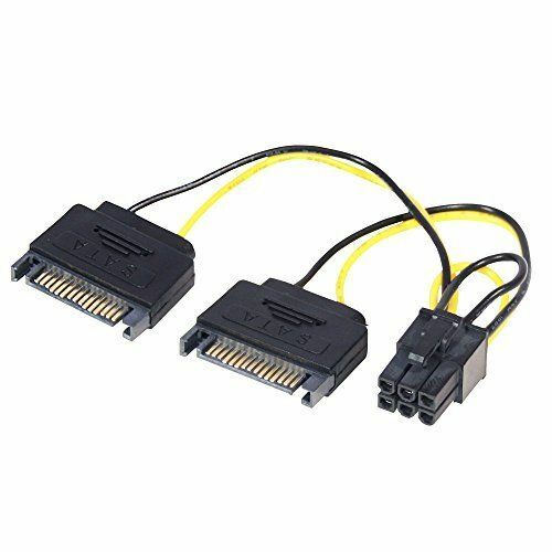 Cavo adattatore scheda video da 2x SATA 15 Pin Maschio a 6 Pin PCIe Lindy 33859
