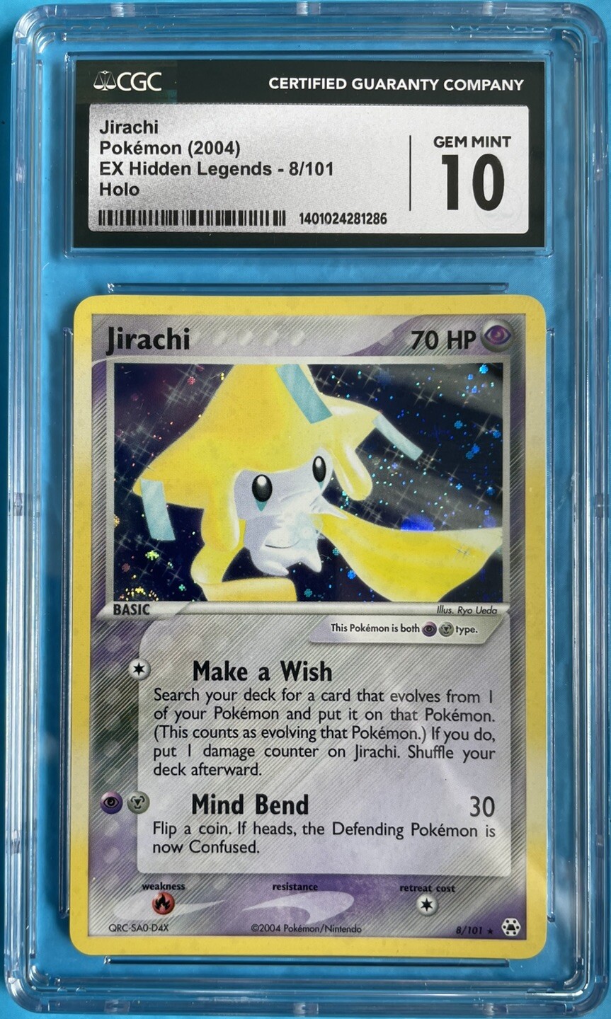 📈 🦄 Jirachi Holo CGC 10 EX Hidden Legends 8/101 Pokemon GEM MINT 2004 POP 1/12