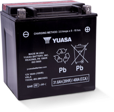 Yuasa YIX30L-BS AGM For 12-Volt Maintenance Free Battery