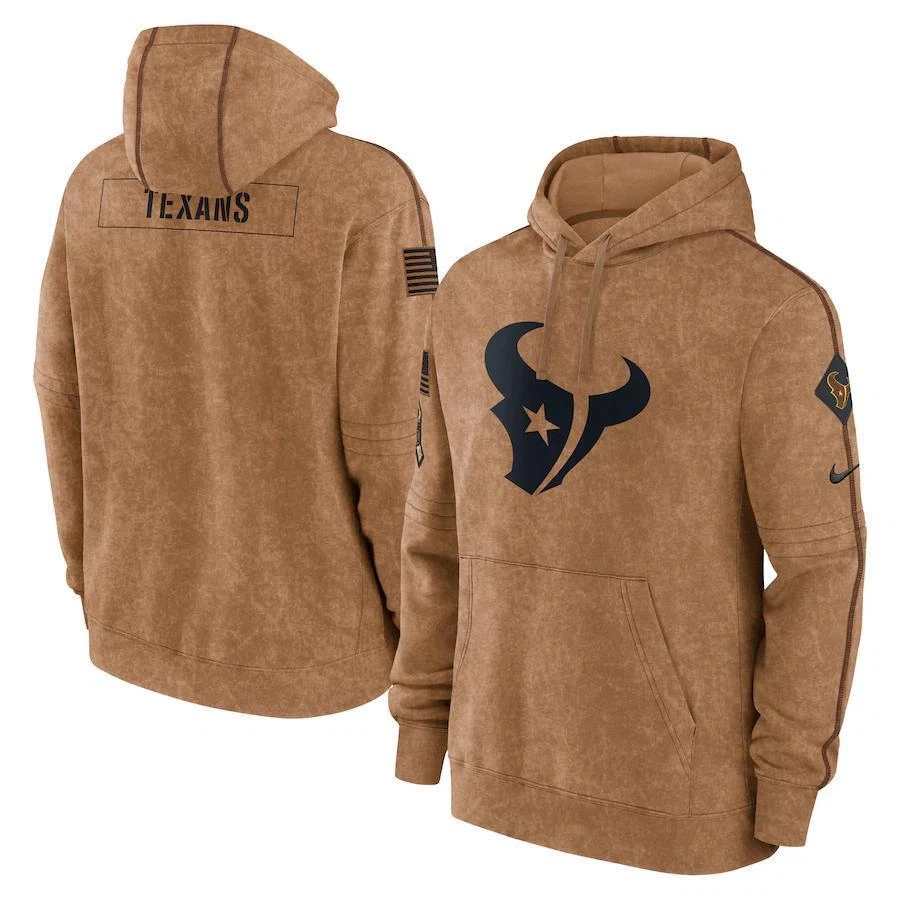Adult Men's Salute to Service Club American Football Pullover Hoodie Brown 23