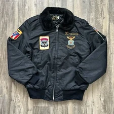 Vintage 70s Timber King US Air Force Chain Stitched Bomber Jacket Size M