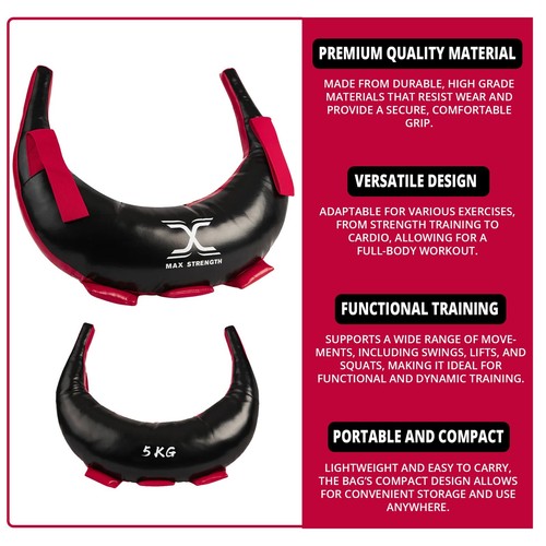 Max Strength Bulgarian Weighted Bag Training Gym Weight Lifting Crossfit Handles - Picture 6 of 22