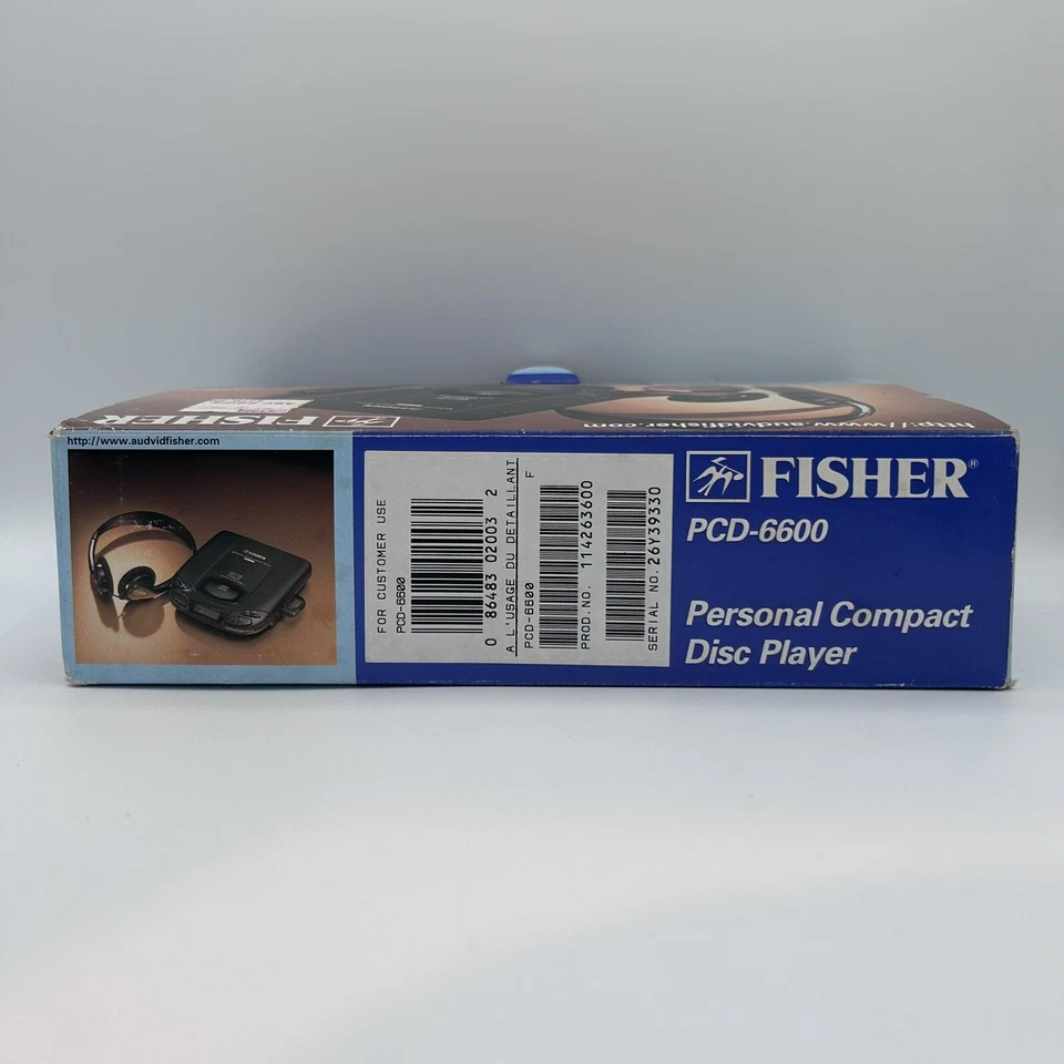 Fisher PCD-6600 Reproductor de CD Personal Disco Compacto, Adaptador Coche (Nueva Caja Abierta) Foto 4 de 4