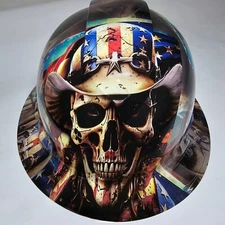 full brim VENTED hard hat custom hydro dipped IN AMERICAN COWBOYS COWBOY RIDERS