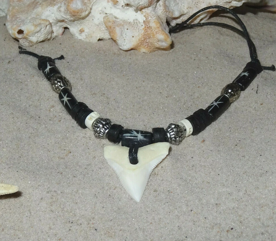 n189-B / Großer Haizahn Haizahnkette Haifischzahnkette Shark Tooth Surferkette - Bild 1 von 1