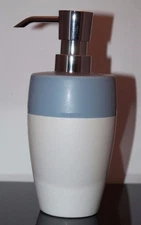 Essential Home Ceramic Lotion Pump / Soap Dispenser - Squeaky Blue/White