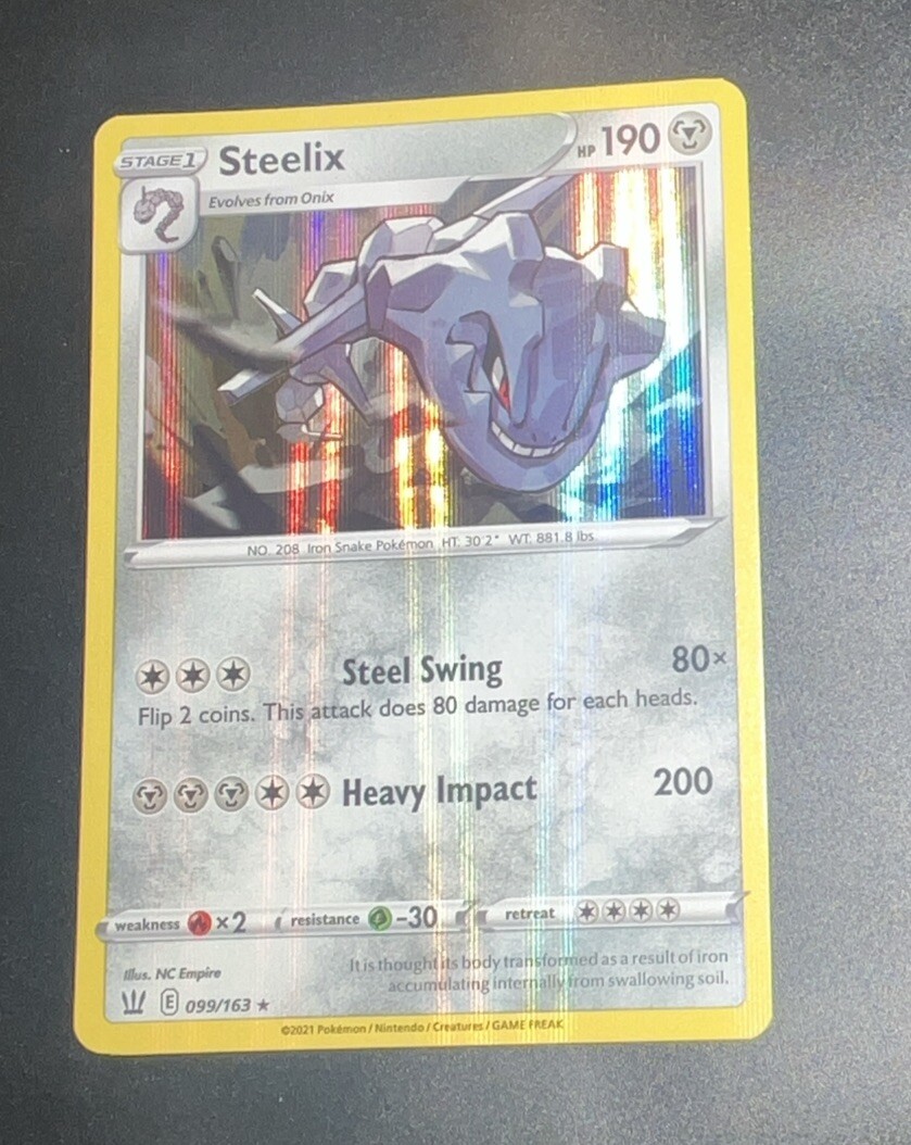 Steelix 099/163 NM Holo Rare Battle Styles Near Mint Foil Pokemon Card 99/163