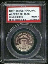 1909 PX7 Sweet Caporal Domino Discs Wildfire Schulte PSA 8 Chicago Cubs