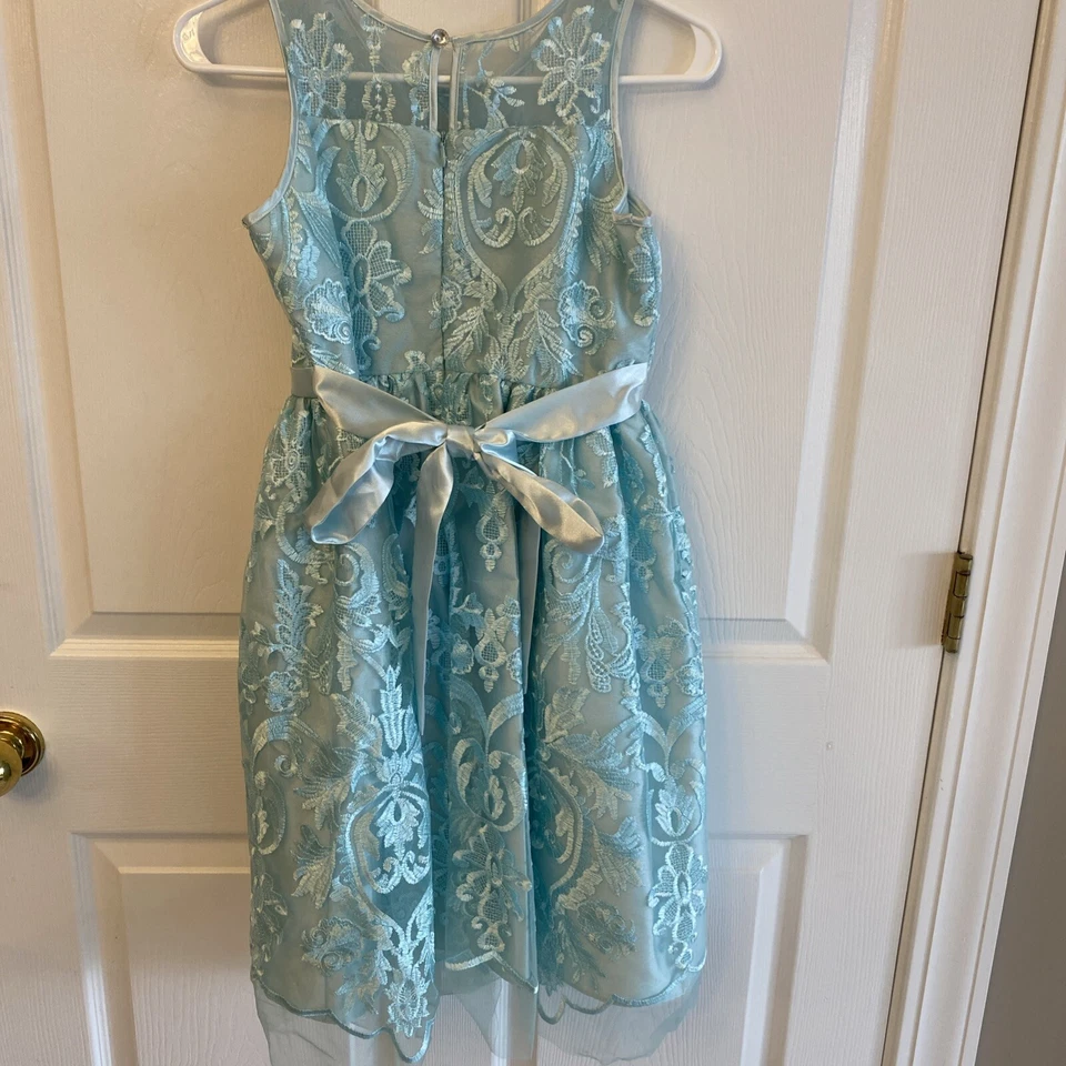 Vestido Jayne Copeland Niñas 12 Pascua Formal Boda Aqua Foto 4 de 4