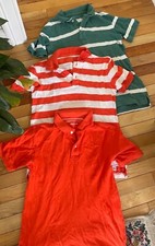 Gapkids Gap polo shirts set of 3 boys size XXL 14-16 Green Orange white stripes