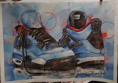 Travis Scott Cactus Jack Jordan 4 canvas art approximately 29''x41'' no frame
