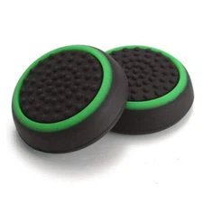 2 Thumbstick Silicone Grip Cap For PS4 PS3 Xbox One 360 Controller (Black Green)