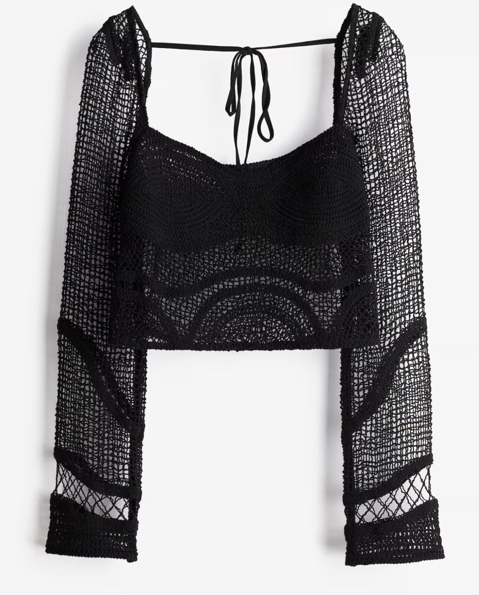 トップス Vintage black crochet mesh tank top The Montserrat Crochet Tank - Onyx – Dandy Del Mar