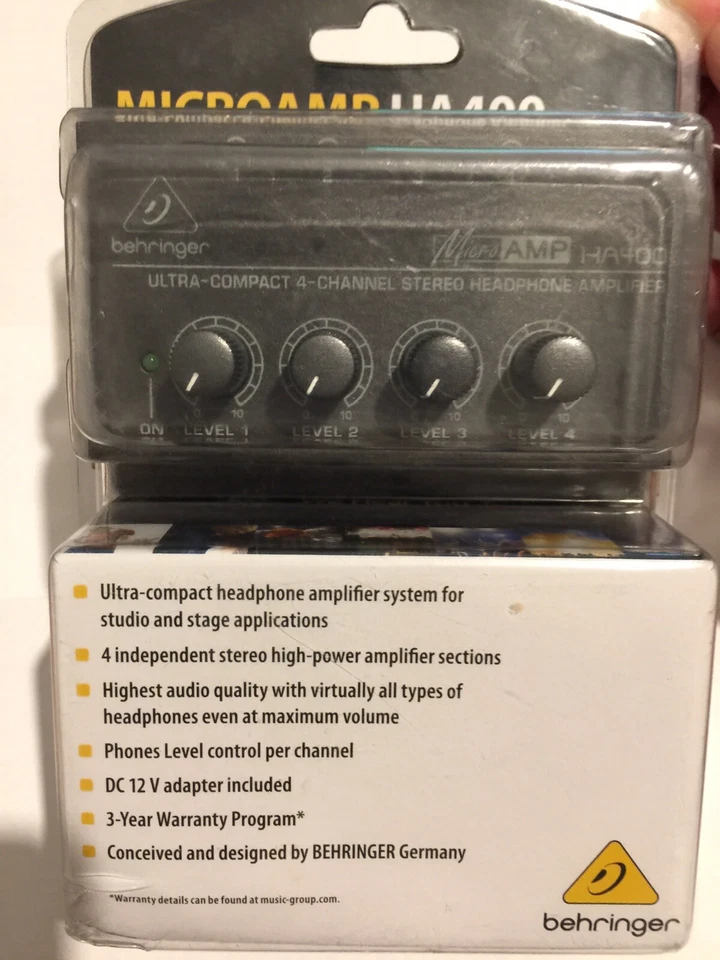 MICROAMP HA400 BEHRINGER ULTRA-COMPACT 4-CHANNEL STEREO HEADPHONE AMPLIFIER - Image 3 of 4