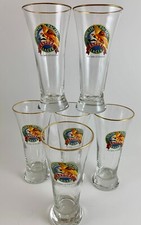 South Pacific Export~ Lager Beer Glass Gold Rim Papua, New Guinea~ Multi...