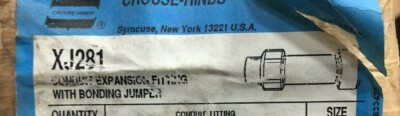 XJ281 CROUSE-HINDS 3/4-INCH MALLEABLE IRON EXPANSION FITTING