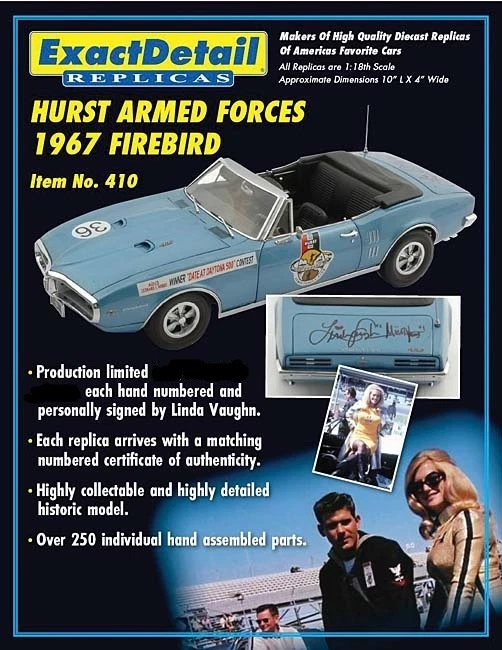 Pontiac Firebird 1967 Classic Custom Hot Rod Metal Race Car Sports Racing 1 18 - Image 4 of 4