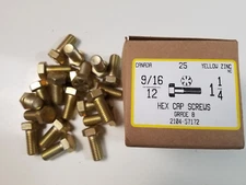 Fastener 9/16"-12 x 1-1/4" HHCS Hex Head Cap Screws Grade 8 (25 Pack)