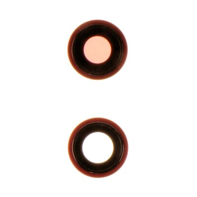 Glass Camera Lens with Bezel Set Back Set of 2 for Apple iPhone 13 13 Mini Red