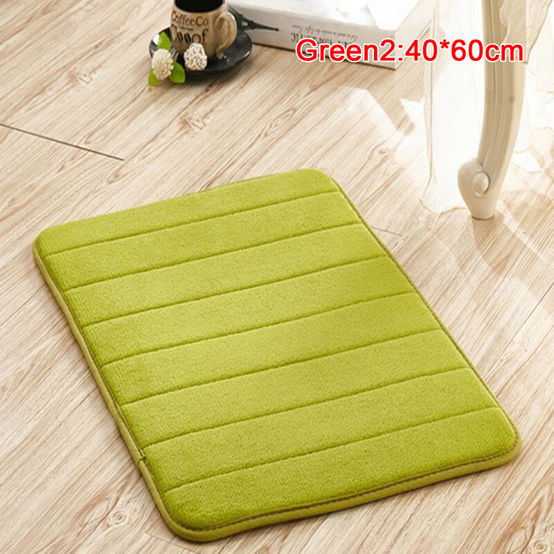 Home Bath Mat Coral Fleece Carpet Nonslip Memory Foam Washable Rug
