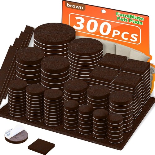 300 Felt Furniture Pads Floor Protectors for Chair Legs Hardwood Floors Sliders