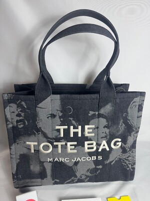 Marc Jacobs Wizard of Oz Friends of Dorothy Black Denim Large Tote