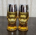 Vintage Anchor Hocking  MCM Amber Glass Salt & Pepper Shakers