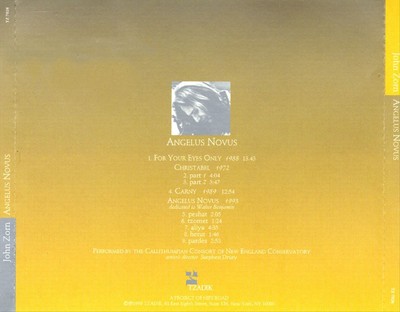 JOHN ZORN - ANGELUS NOVUS NEW CD