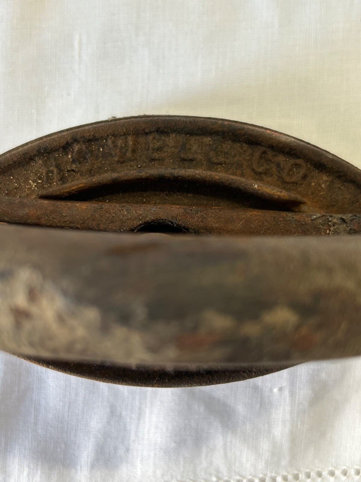 Antique 1830-80 W.H. HOWELL CO. GENEVA #3 SAD IRON Cast-Iron Decor 4 lb 13.6 oz