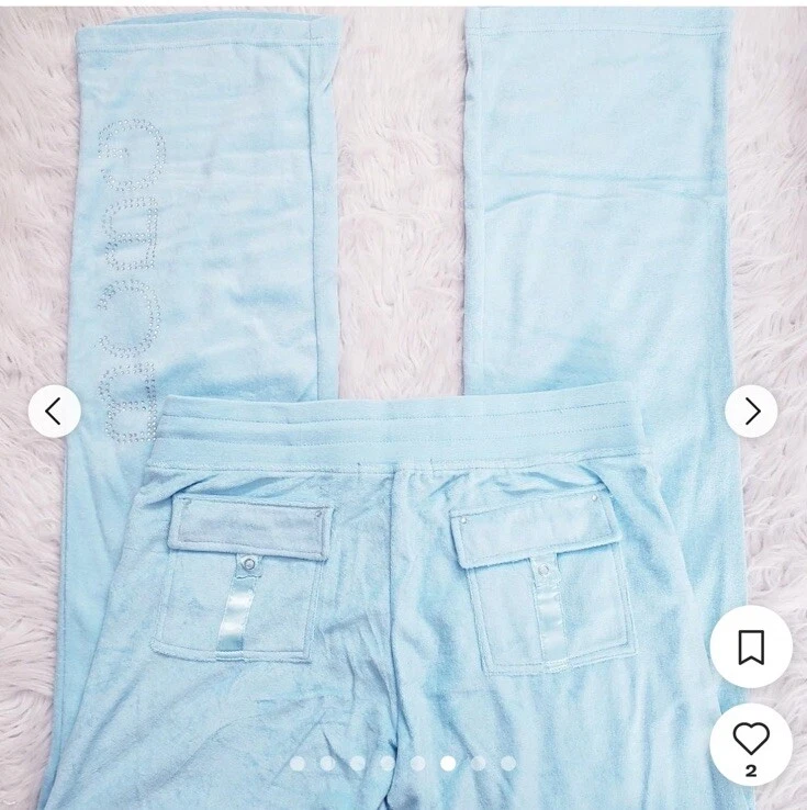 NUEVO CON ETIQUETAS BCBG Y2K 2000s Bling Chándal 2 piezas Azul Terry Francés L De Colección Foto 2 de 4