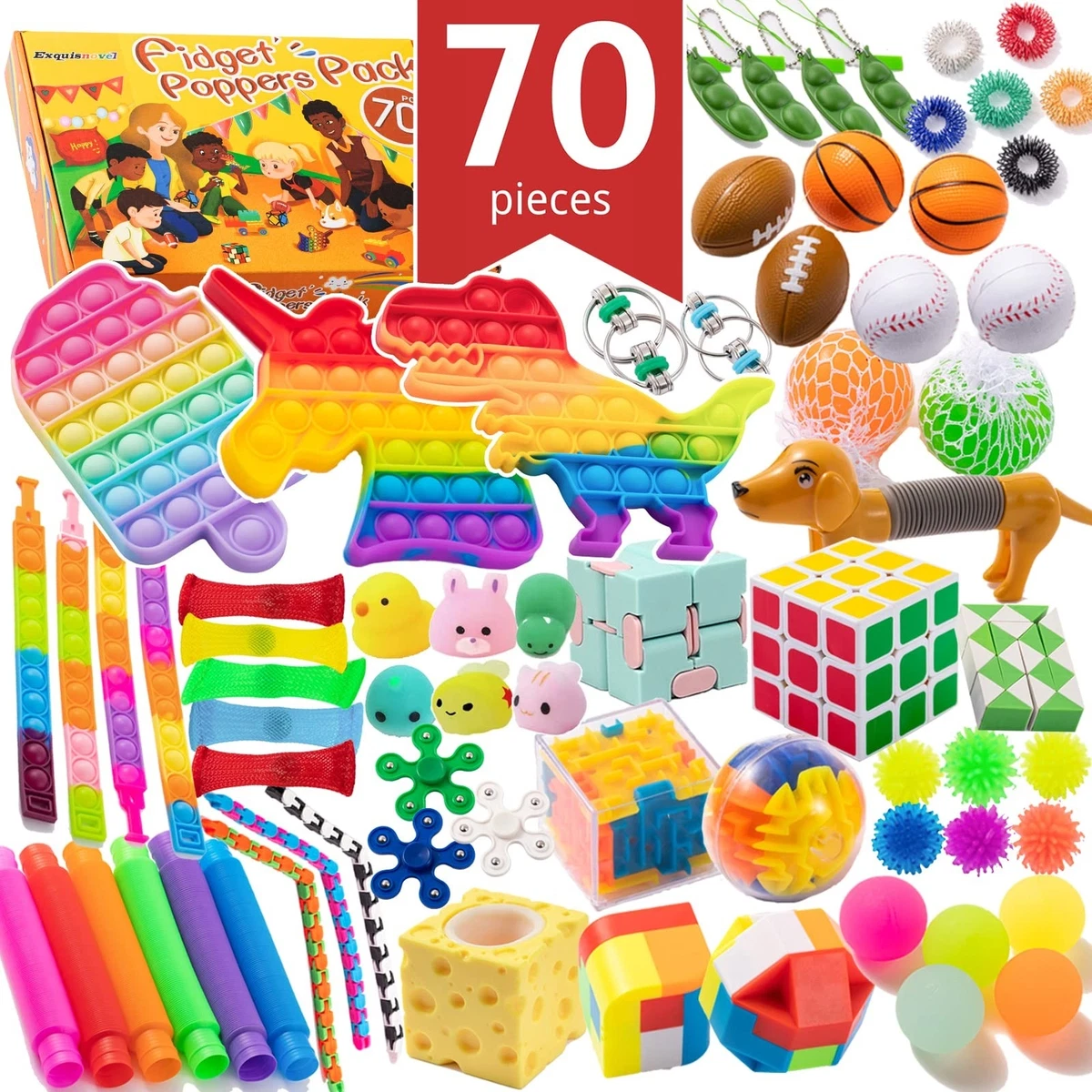 Fidget Toys Pack 70 Pcs, Autism Sensory Toys Small Toy Bulk, Classroom  Treasu