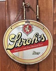 Vintage Stroh's Fire Brewed Beer Oval Bar Sign & Mirror Detroit MI BEECO