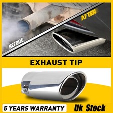 Universal Stainless Steel Car Rear Round Exhaust Muffler Tail Pipe Trim Tip End
