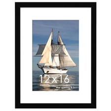 12x16 Picture Frame, Display Pictures 8.5x11 with Mat or 12 x 16 Without Mat ...