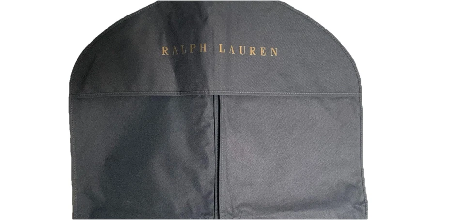 RALPH LAUREN Azul Marino y Dorado Traje Abrigo Vestido Lona Prenda Bolso Plegable 24x70 Foto 3 de 4