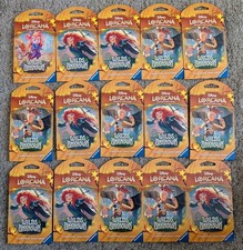 Disney Lorcana TCG Wilds Unknown Sleeved Booster Pack Lot of 15 Art May Vary 
