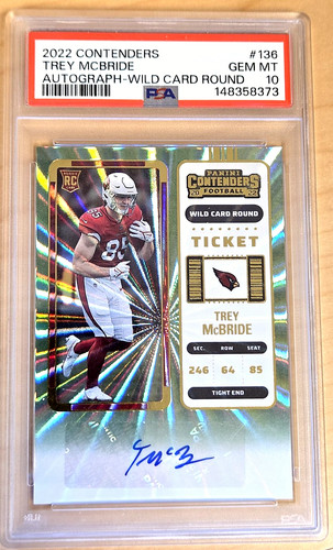 TREY MCBRIDE 2022 Contenders {WILD CARD ROUND AUTO} Rookie RC; *PSA 10 GEM* new