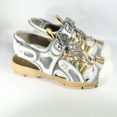 New Gucci Tinsel Sport Sandals Slingback Crystal Women s Size 36EU/6US $1410