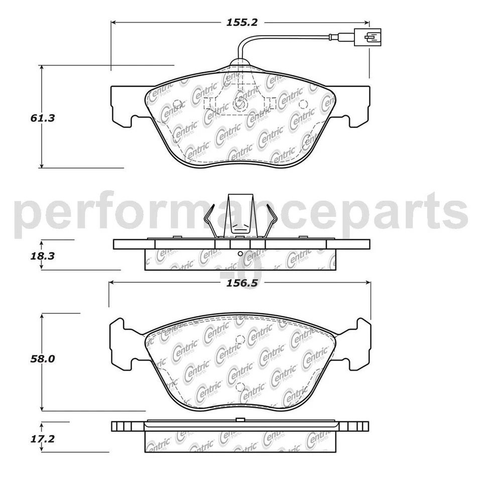Juego de pastillas de freno de disco delanteras C-Tek rotor de freno de disco para Alfa Romeo 147 2002-2007 Foto 3 de 4