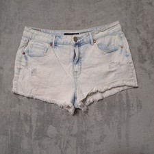 Aeropostale Size 8 High Waisted Jean Shorts Light Blue Distressed Cutoff Style