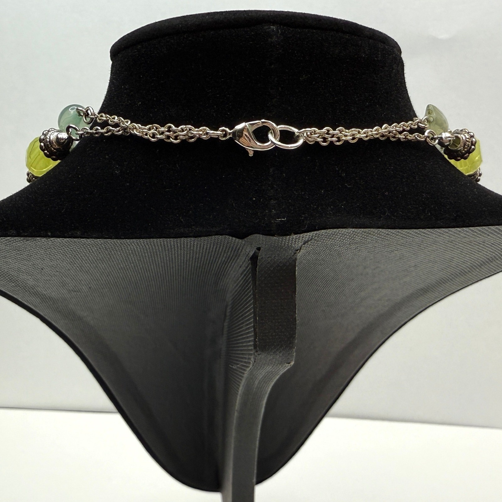 Layered Green Beaded Stone Statement Necklace Jew… - image 6