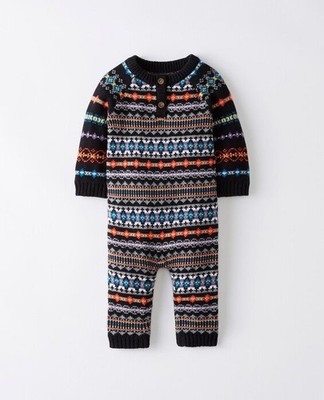 Hanna Andersson Baby Twilight Sweater Romper 3 - 6 Months Fair Isle One Piece
