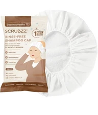 Scrubzz Shampoo Cap- No Rinse Waterless Hair Washing- Coconut Vanilla - 1 Pack