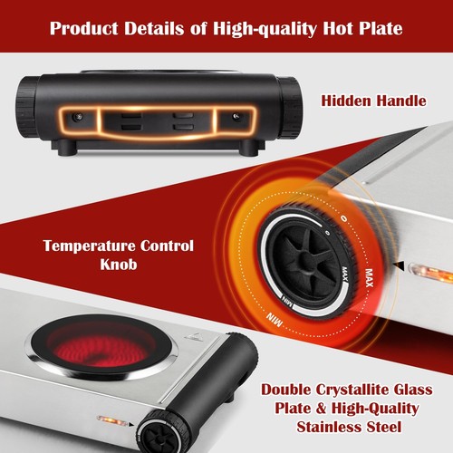 Cusimax Portable Electric Stove For Cooking With 1800w Power Temperature Cont... - Picture 5 of 8