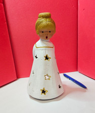 Original großer Singer Engel Jullar spain weiß gold  22 cm Figur Teelichthalter