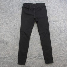 Levi's 710 Super Skinny Jeans Womens 30 Black Dark Wash Mid Rise Stretch Denim