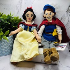 Vintage Disney Store Snow White Prince Bean Bag Plush Set With Tags
