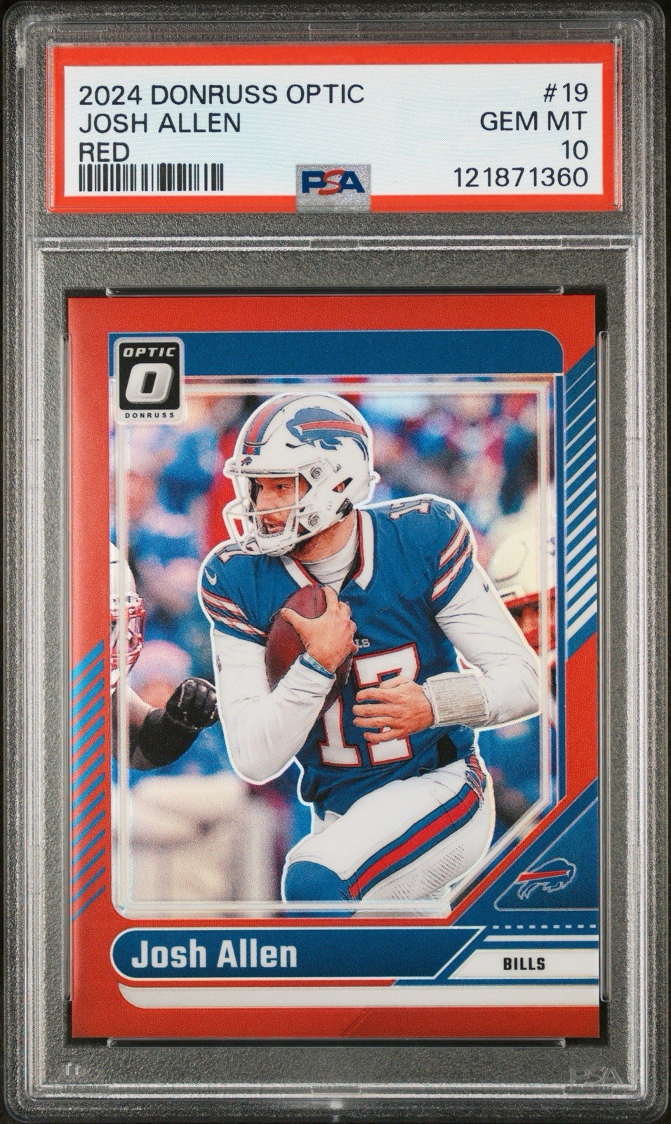 2024 DONRUSS OPTIC JOSH ALLEN #19 RED /125 PSA 10