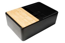 ALFI brand ABFS3020 30" Farmhouse Single Basin Fireclay Kitchen - Black