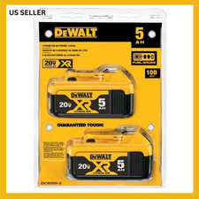 2 Pack DCB205 20V Max XR 5.0Ah Lithium-Ion Battery New US DCB205-2